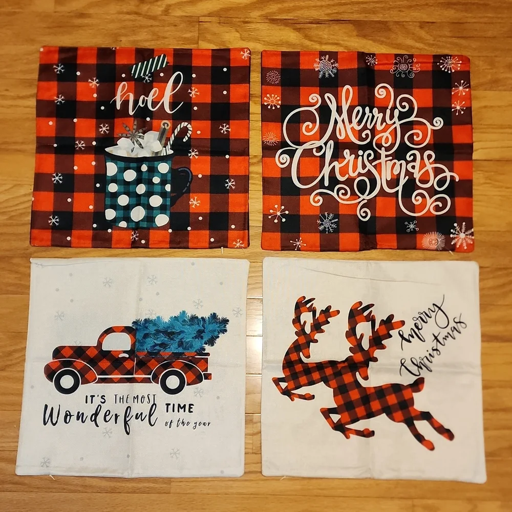 Throw Pillow Covers for Christmas  NEW 4 Pack